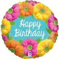 Bright Blooms Flowers Happy Birthday Balloon